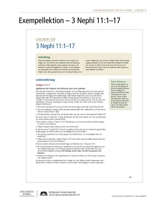 utdelningsblad, Exempellektion