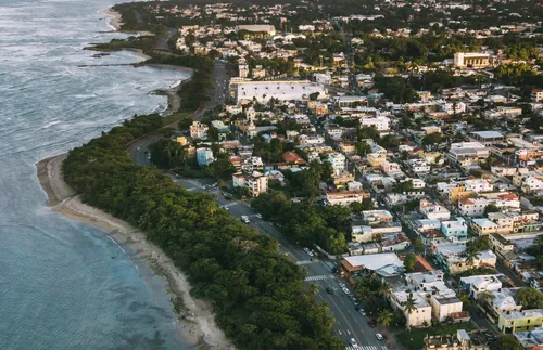 aerial view of Dominican Republic coastline