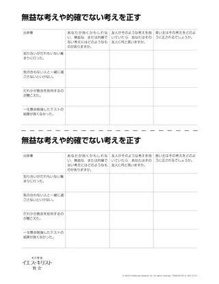 無益な考えや的確でない考えを正す