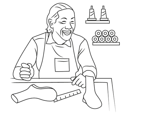 illustration of man in workshop