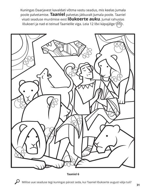 Daniel and the Lions’ Den coloring page