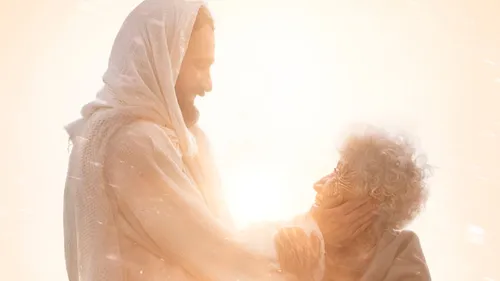 Jesus showing kindness to a woman