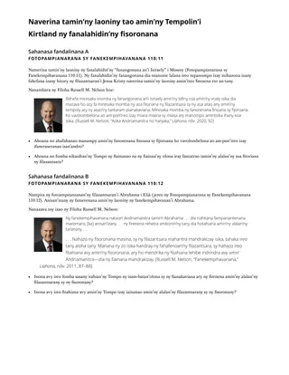 Naverina tamin’ny laoniny tao amin’ny Tempolin’i Kirtland ny fanalahidin’ny fisoronana