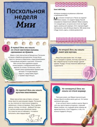 История в формате PDF со страницами дневника, небольшими набросками и изображением Иисуса Христа