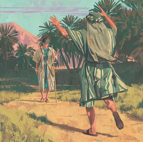 The father runs to meet his son and welcome him home - ch.35-20