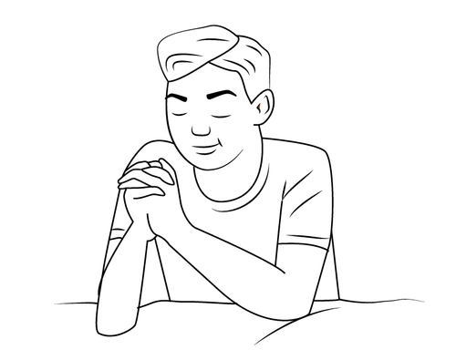 illustration of boy praying