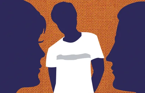 silhouettes of parents with youth between them