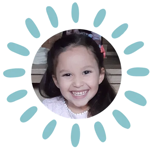 A photo of Manuela eating