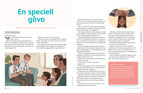 pdf-sida med missionärer som undervisar en familj och en flicka som konfirmeras