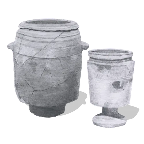 석회석 항아리 그림