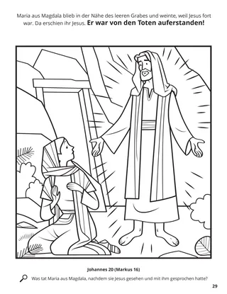 The Risen Christ Appeared to Mary Magdalene coloring page