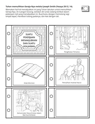 halaman aktiviti: Tuhan memulihkan Gereja-Nya melalui Joseph Smith