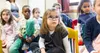 children sitting in class