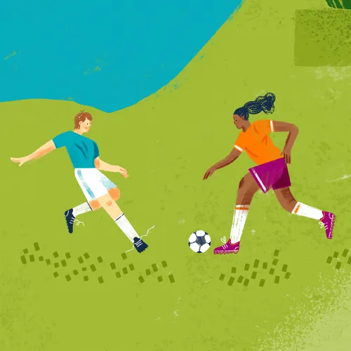 youth playing soccer