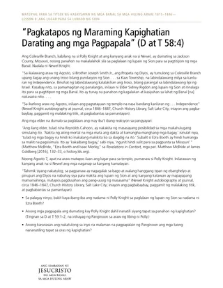 handout ng “Pagkatapos ng Maraming Kapighatian Darating ang mga Pagpapala” (D at T 58:4)