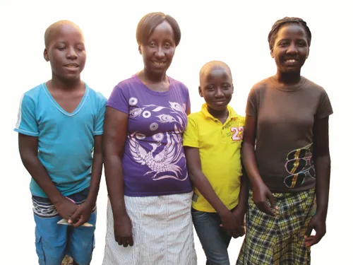 Tendai's family.  Portait of a family in Zimbabwe.