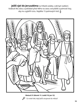 Jesus’s Triumphal Entry into Jerusalem coloring page