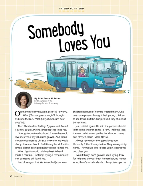 Page PDF with illustration of a woman sitting in a bus
