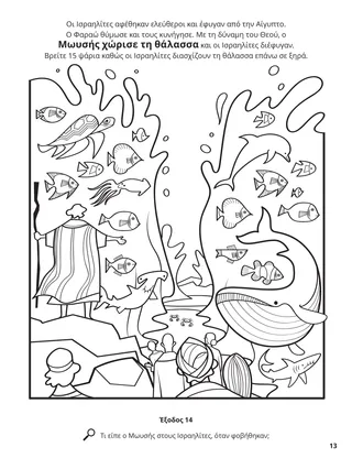 Parting the Red Sea coloring page