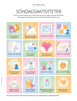 Aktivitetstavla med illustrationer