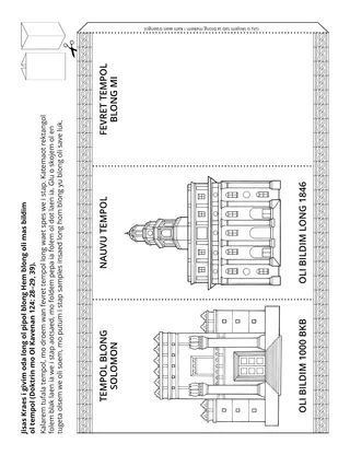 aktiviti pej: Jisas i givim oda long ol pipol blong Hem blong oli mas bildimap ol tempol