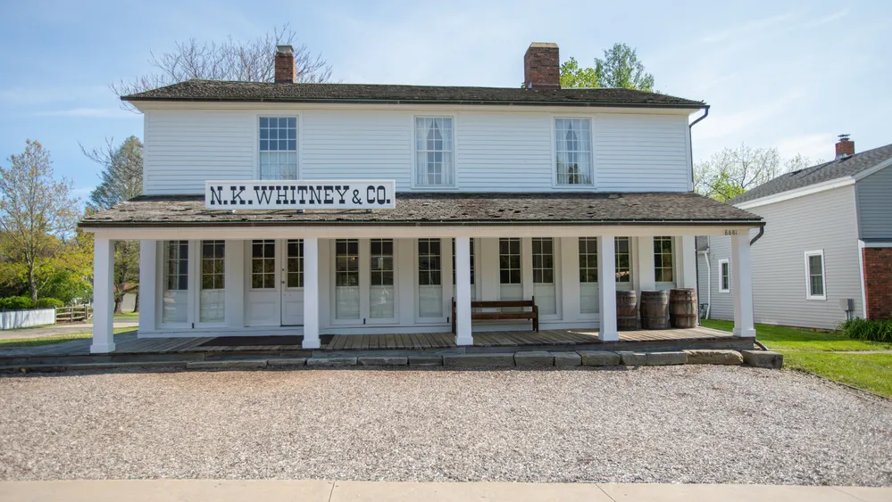 The Newel K. Whitney store played a major role in the history of the Church in Kirtland, Ohio. Joseph and Emma Smith lived here for a short while. Several significant revelations were received here. The School of the Prophets was held in the store from January 24, 1833, until sometime in April 1833. Photo taken May 2022.