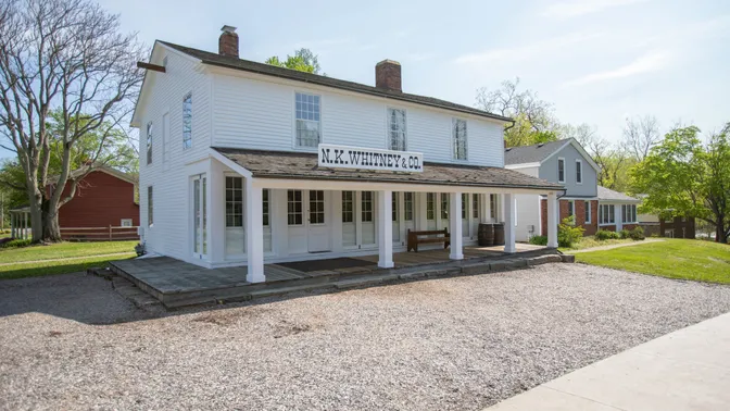 The Newel K. Whitney store played a major role in the history of the Church in Kirtland, Ohio. Joseph and Emma Smith lived here for a short while. Several significant revelations were received here. The School of the Prophets was held in the store from January 24, 1833, until sometime in April 1833. Photo taken May 2022.