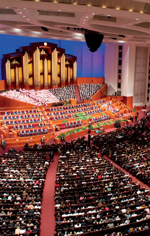 Inside the Conference Center duing General Conference. October 2011.