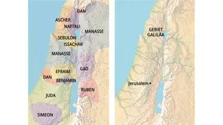 Karte von Sebulon und Naftali und Karte von Galiläa