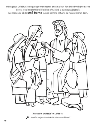 Jesus Blessed the Children coloring page