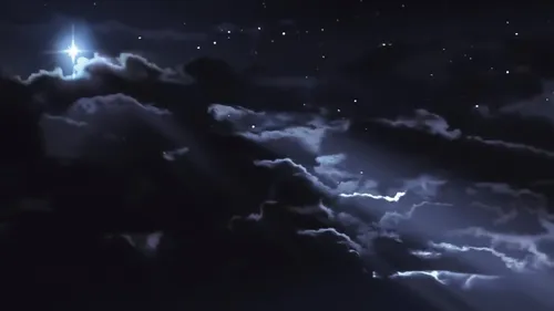 a bright star in the night sky