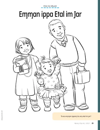 coloring page of children walking to church