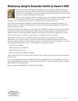Relatarea despre Amanda Smith la Hawn’s Mill