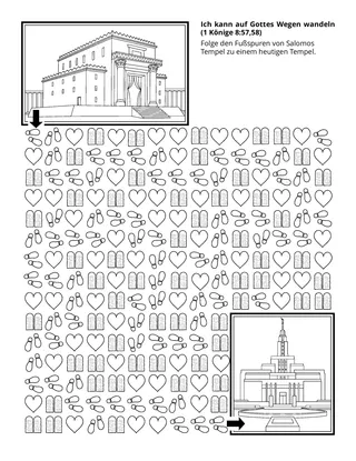 Seite mit der Aktivität: Ich kann auf Gottes Wegen wandeln