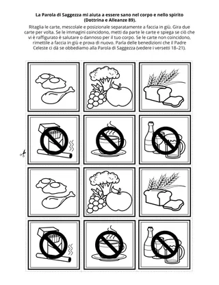 pagina delle attività per i bambini