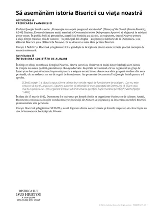 Să asemănăm istoria Bisericii cu viața noastră