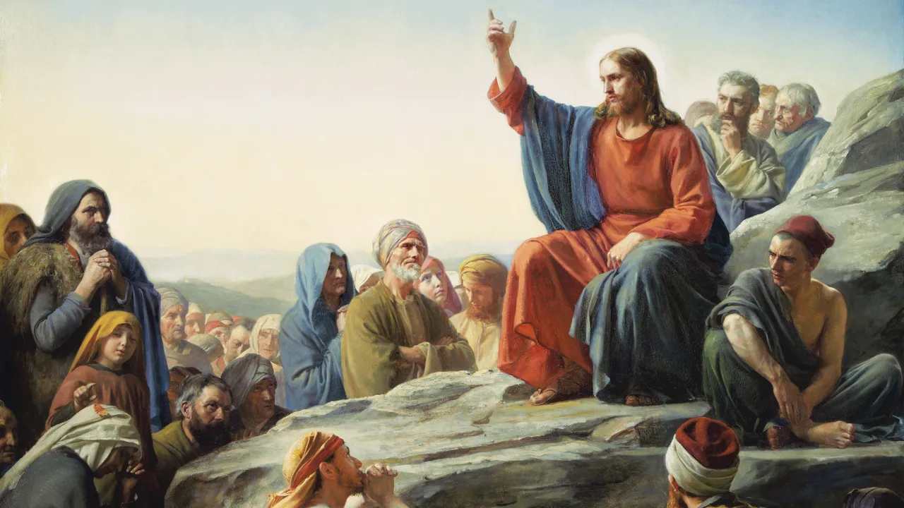 Jesus Christ teaches the Sermon on the Mount