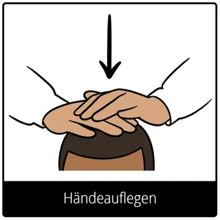 Symbol für Evangeliumsbegriff: Händeauflegen