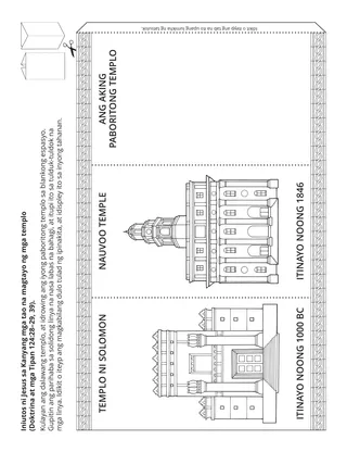 pahina ng aktibidad: inutusan ni Jesus ang Kanyang mga tao na magtayo ng mga templo
