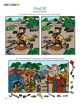 find-the-difference activity of picture of Enos