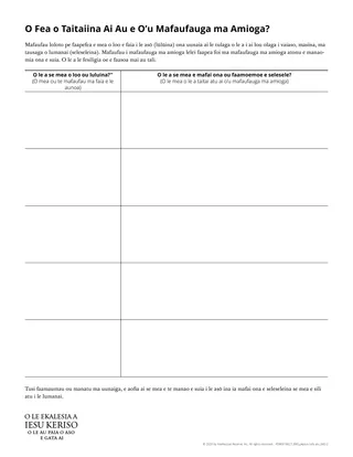O Fea o Taitaiina Ai A’u e O’u Mafaufauga ma Amioga? pepa e tufatufa atu