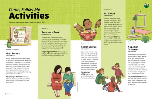 PDF of home evening activities with illustrations