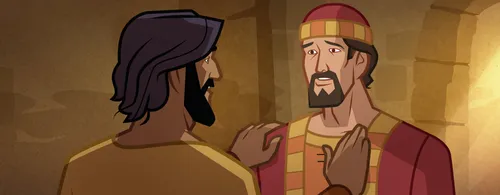 Peter teaches Simon about the priesthood.