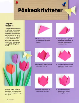 PDF-side med tulipanorigami-aktivitet