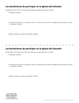 volante Las bendiciones de participar en la Iglesia del Salvador