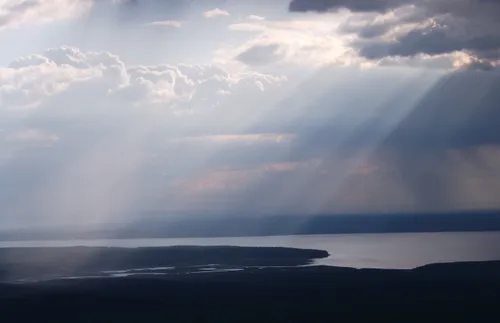 light shining through clouds
