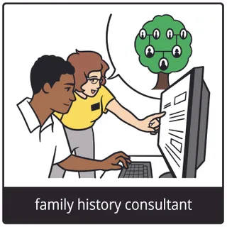 family history consultant gospel symbol