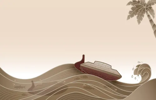 Jaredite barge on the ocean