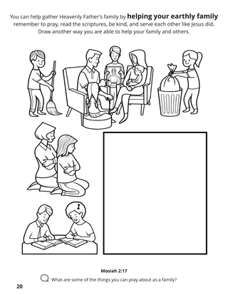 page 20 of the coloring book Gathering the Family of God
