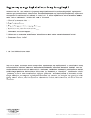 Pagbuntog sa mga Pagkabahin-bahin ug Panagbingkil nga handout